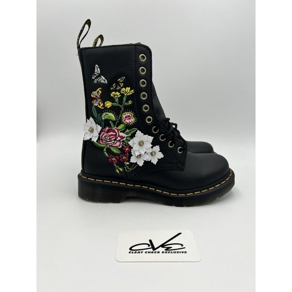 Brand New Dr Martens 1490 Floral Bloom Leather Mid-Calf Boots Flowers Size 5 - Picture 1 of 8